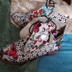 Floral Leather Boots